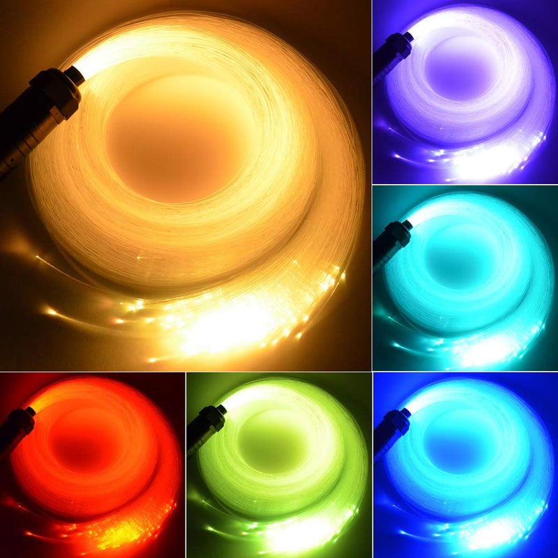 KAVODA طقم إضاءة سقف نجوم ألياف ضوئية LED للسيارة أو الغرفة 6W RGBW مع وضع الموسيقى وجهاز التحكم عن بُعد 300 خيط 0.75 مم/0.03 بوصة 2 م/6.5 قدم - Image 2